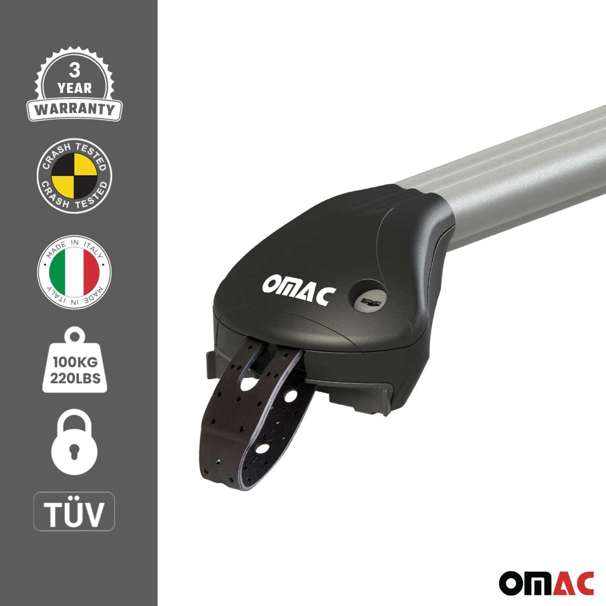 Mercedes GLK Roof Rack - Omac - Stark Raised 2 Pcs (80-110 cm) - Silver - '08-'15